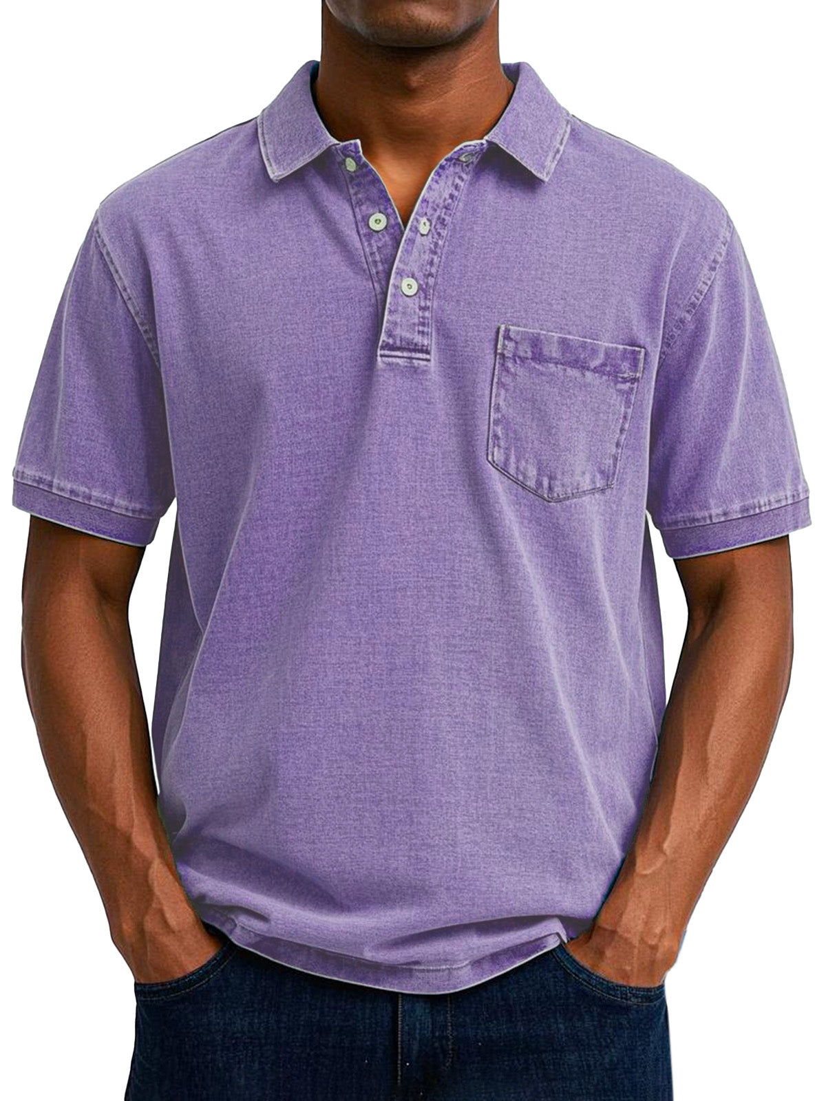Aksel | Herre Polo shirt Vintage Lomme Klassisk Pasform
