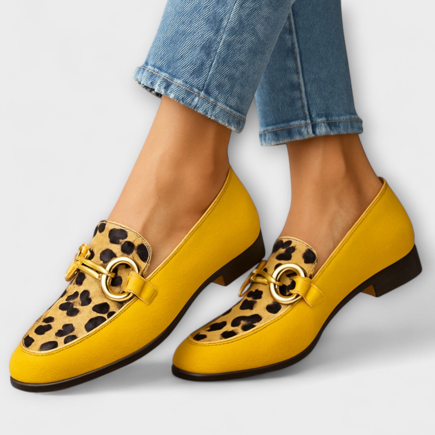 Esther | Kvinder Loafers Dyreprint Metalspænde Moderne Snit