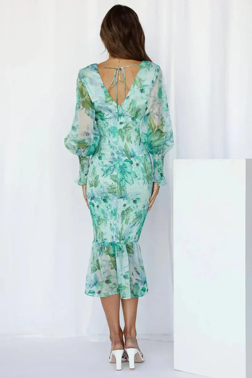 Gabrielle | Elegante Kvinder Blomstret Maxi Kjole