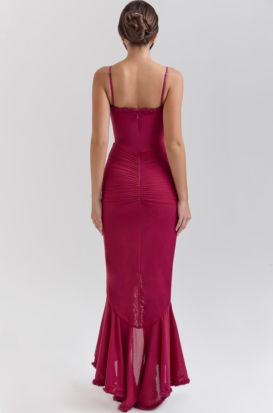 Sienna | Elegant Dame Bryllupsgæstekjole Rynket Snit