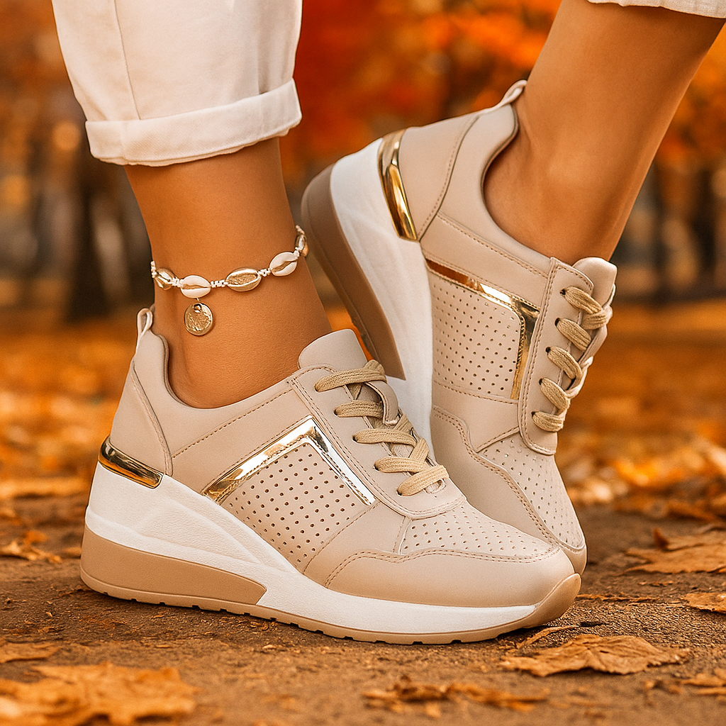 Sofia | Kvinder Sneakers med kilehæl Åndbar Perforering Moderne Stil