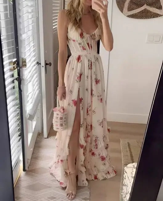 Matilda | Elegante Dame Bryllupsgæstekjole Blomster Snit