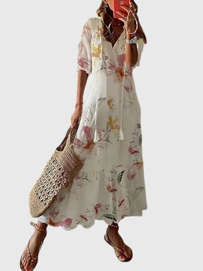 Sille | Kvinder Boho Kjole Vintage Mønster Luftig Pasform