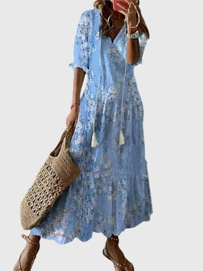 Sille | Kvinder Boho Kjole Vintage Mønster Luftig Pasform