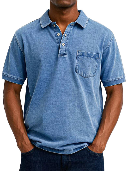 Aksel | Herre Polo shirt Vintage Lomme Klassisk Pasform