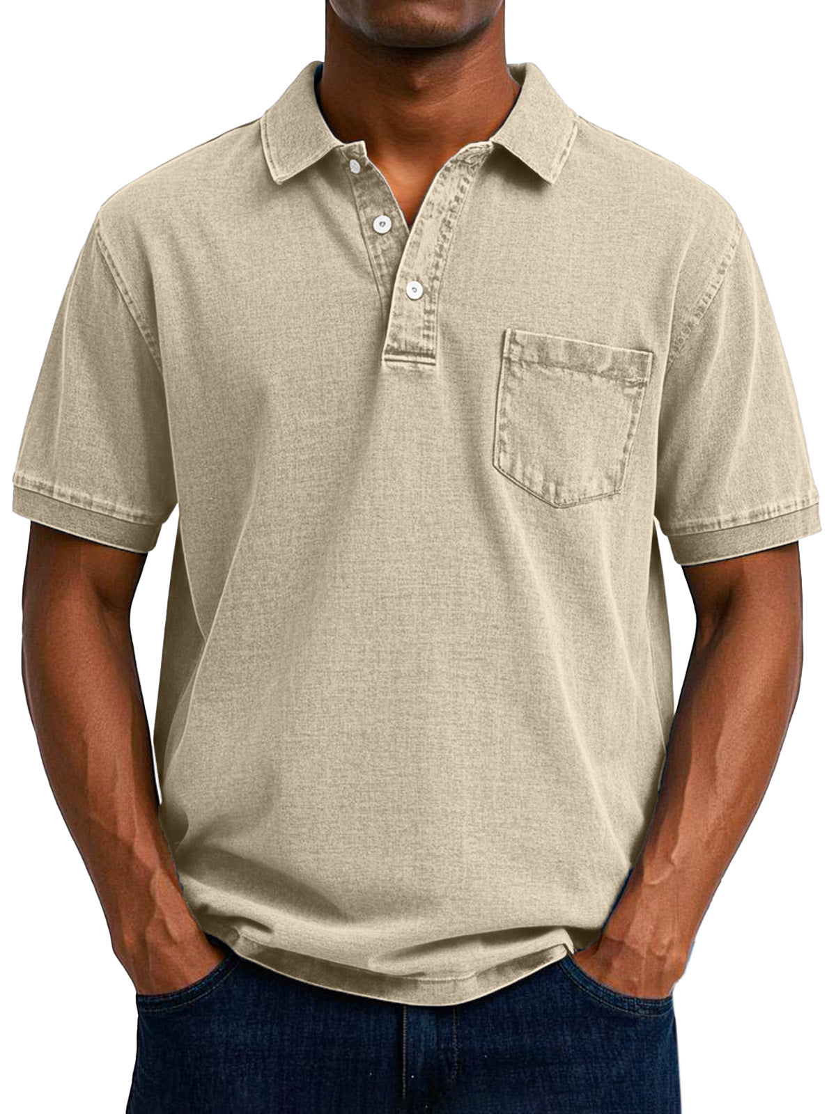 Aksel | Herre Polo shirt Vintage Lomme Klassisk Pasform