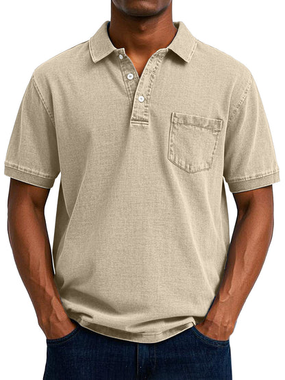 Aksel | Herre Polo shirt Vintage Lomme Klassisk Pasform