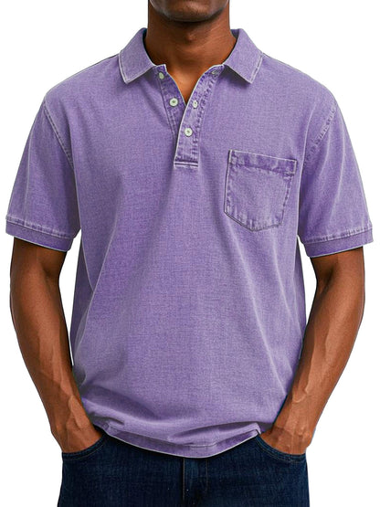 Aksel | Herre Polo shirt Vintage Lomme Klassisk Pasform