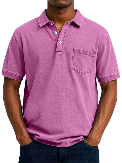 Aksel | Herre Polo shirt Vintage Lomme Klassisk Pasform