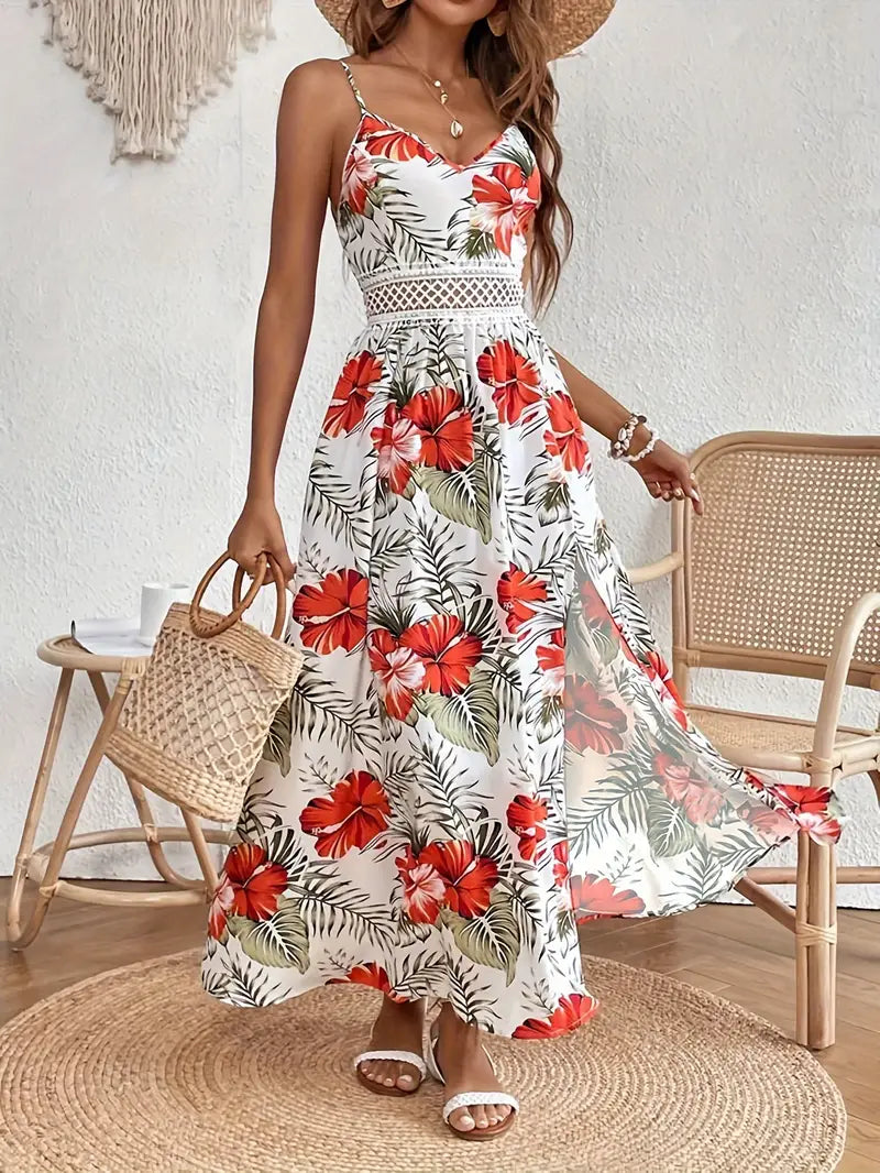 Alba | Friske Dame Bryllupsgæstekjole Floral Midi