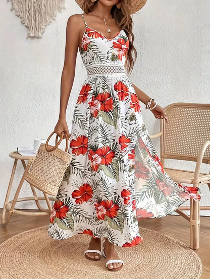 Alba | Friske Dame Bryllupsgæstekjole Floral Midi