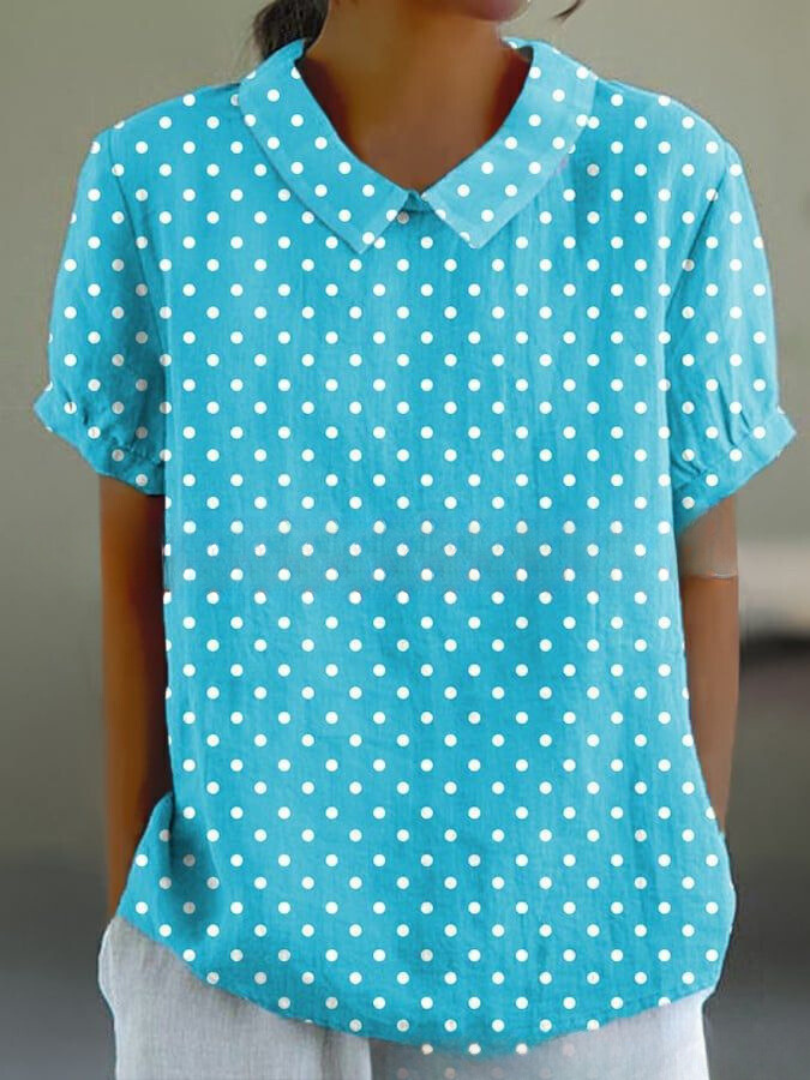 Alberte | Dame Vintage Blomstret Bluse Afslappet Pasform
