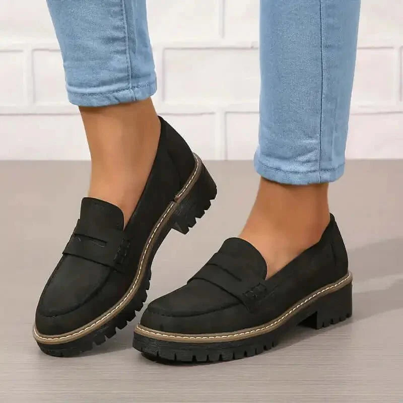 Alberte | Kvinder Chunky Loafers Moderne Sål Slip-on