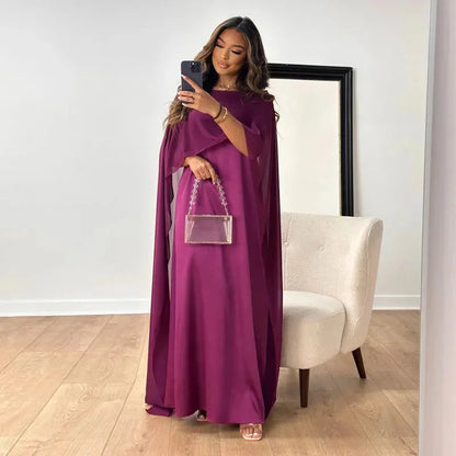 Astrid | Kvinde Bryllupsgæst Kjole Elegant Cape Maxi Design