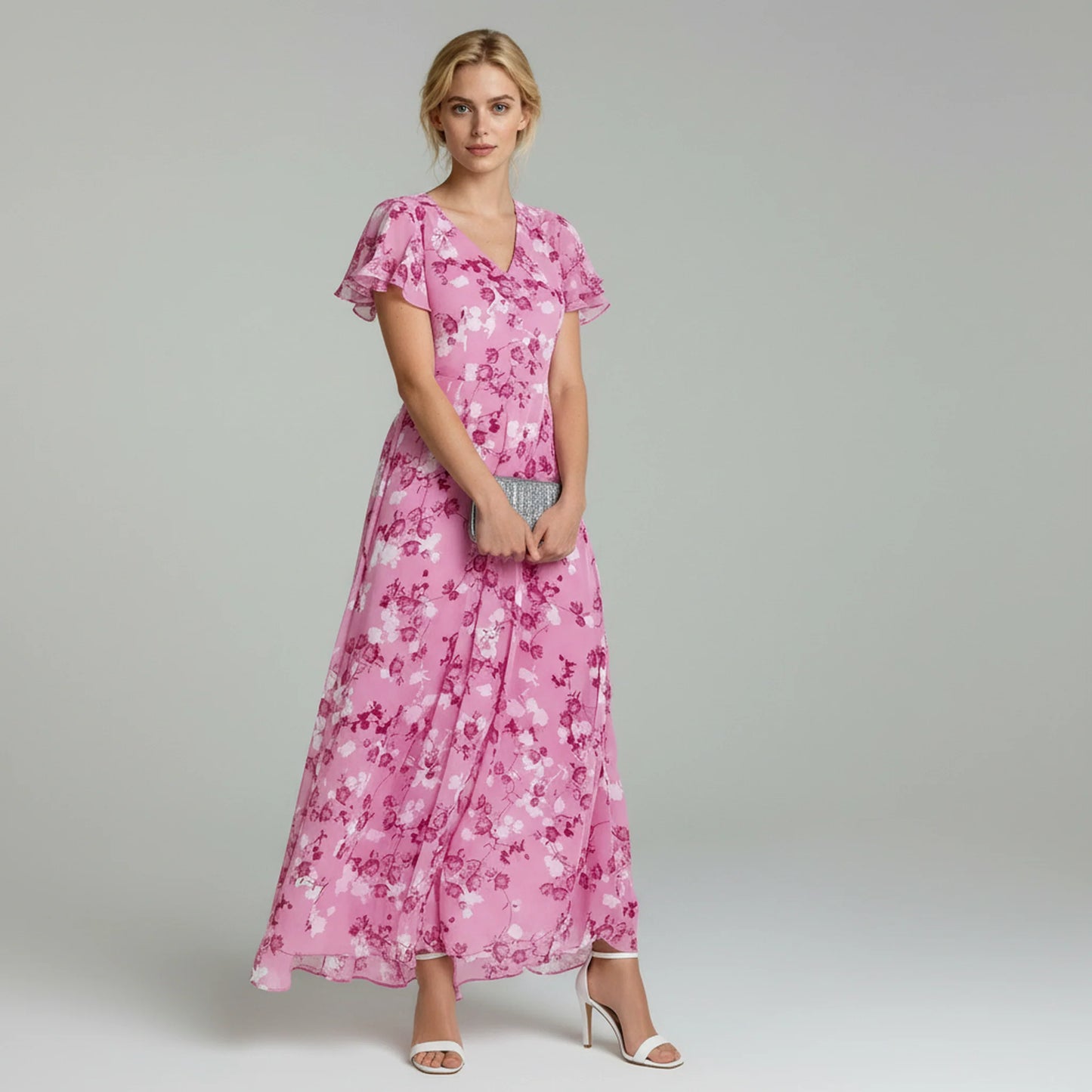 Astrid | Kvinder Maxikjole Luftig Chiffon Blomsterprint