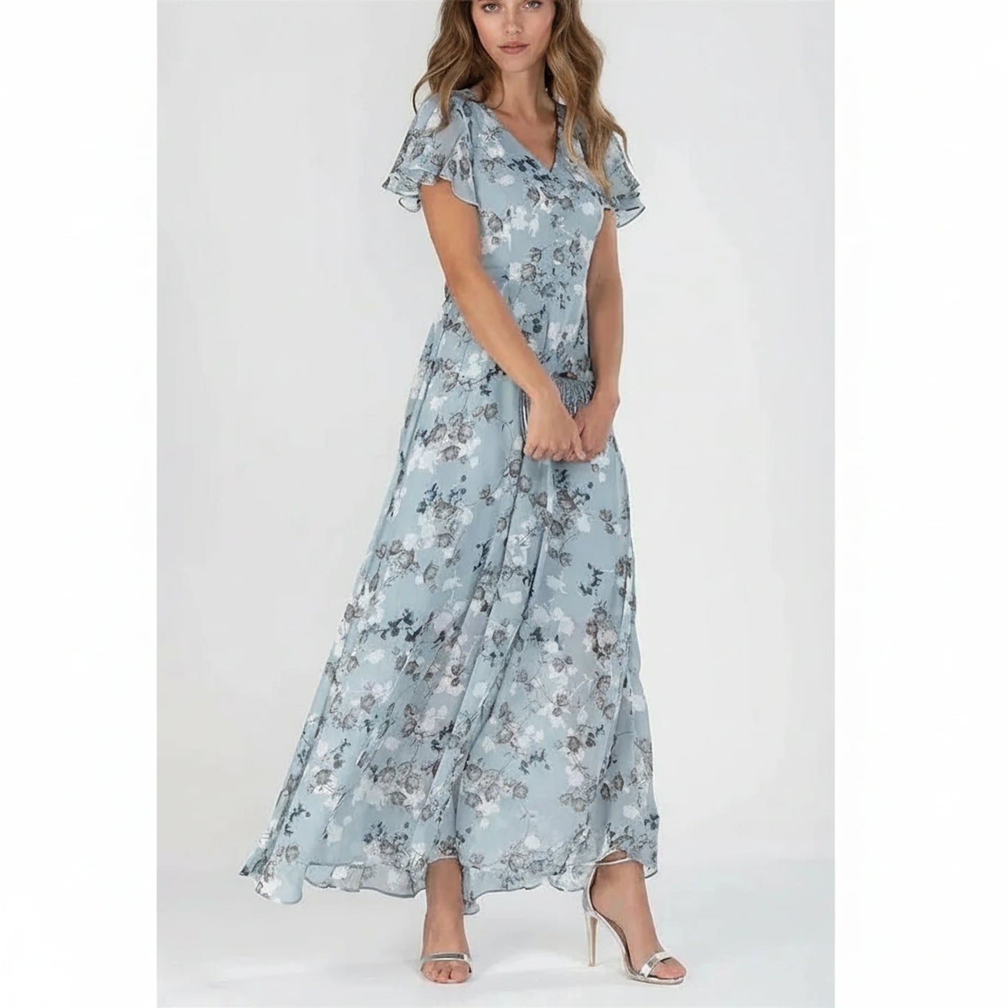 Astrid | Kvinder Maxikjole Luftig Chiffon Blomsterprint