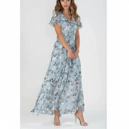 Astrid | Kvinder Maxikjole Luftig Chiffon Blomsterprint
