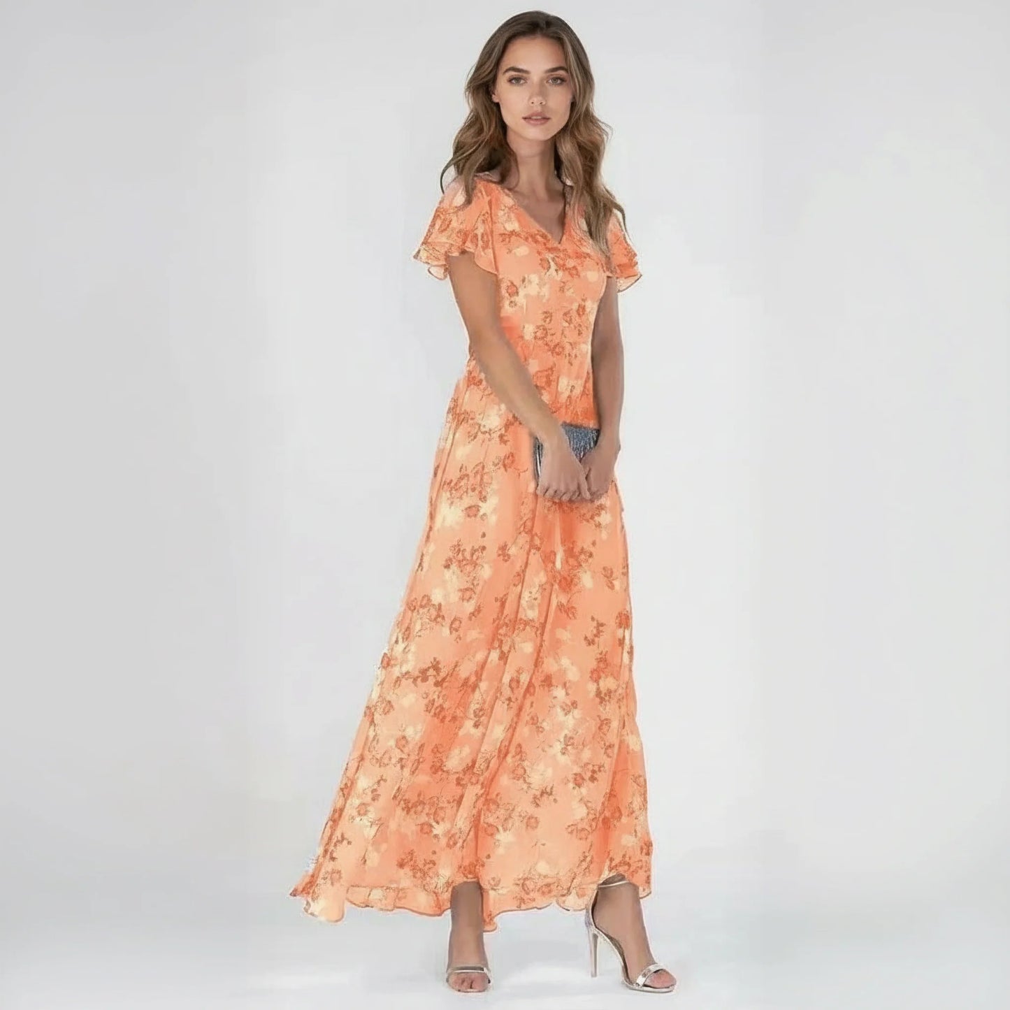 Astrid | Kvinder Maxikjole Luftig Chiffon Blomsterprint