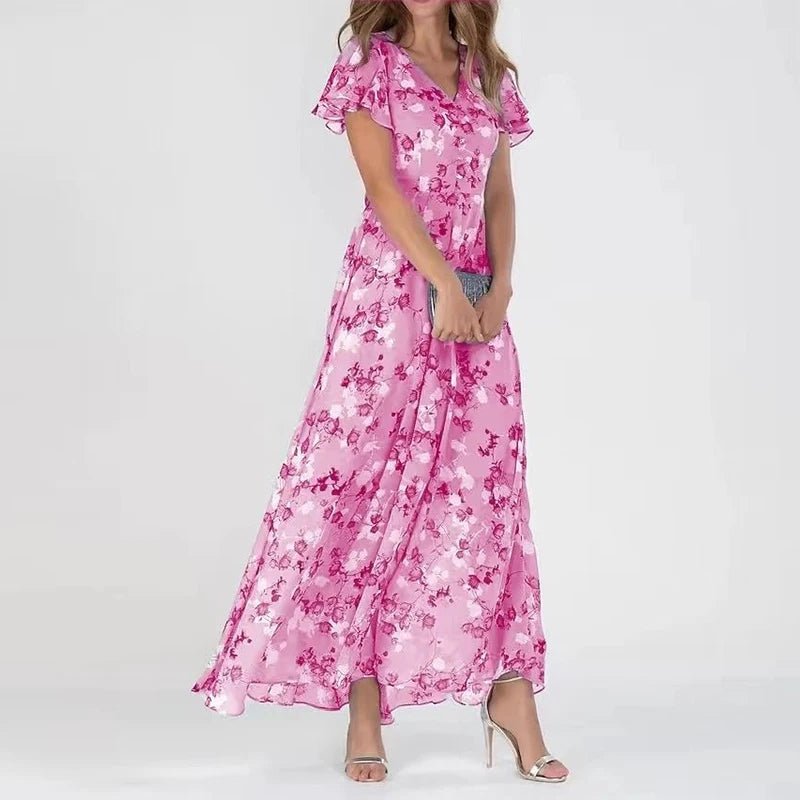 Astrid | Kvinder Maxikjole Luftig Chiffon Blomsterprint