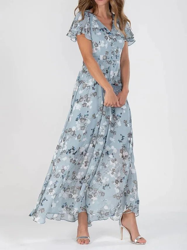 Astrid | Kvinder Maxikjole Luftig Chiffon Blomsterprint