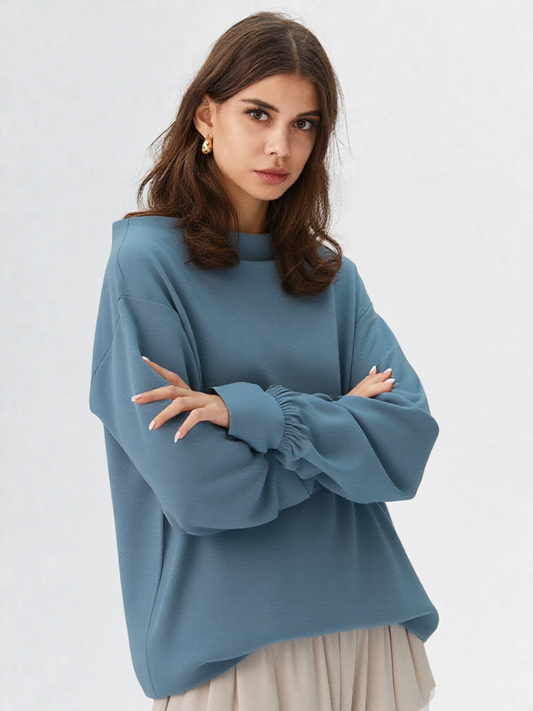 Casual dametop med batwing-ærmer