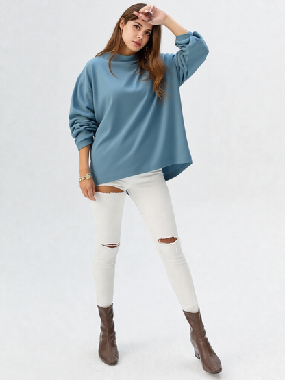 Casual dametop med batwing-ærmer