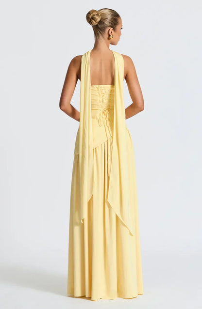 Elin | Kvinde Bryllupsgæst Kjole Asymmetrisk Maxi Elegant Snit