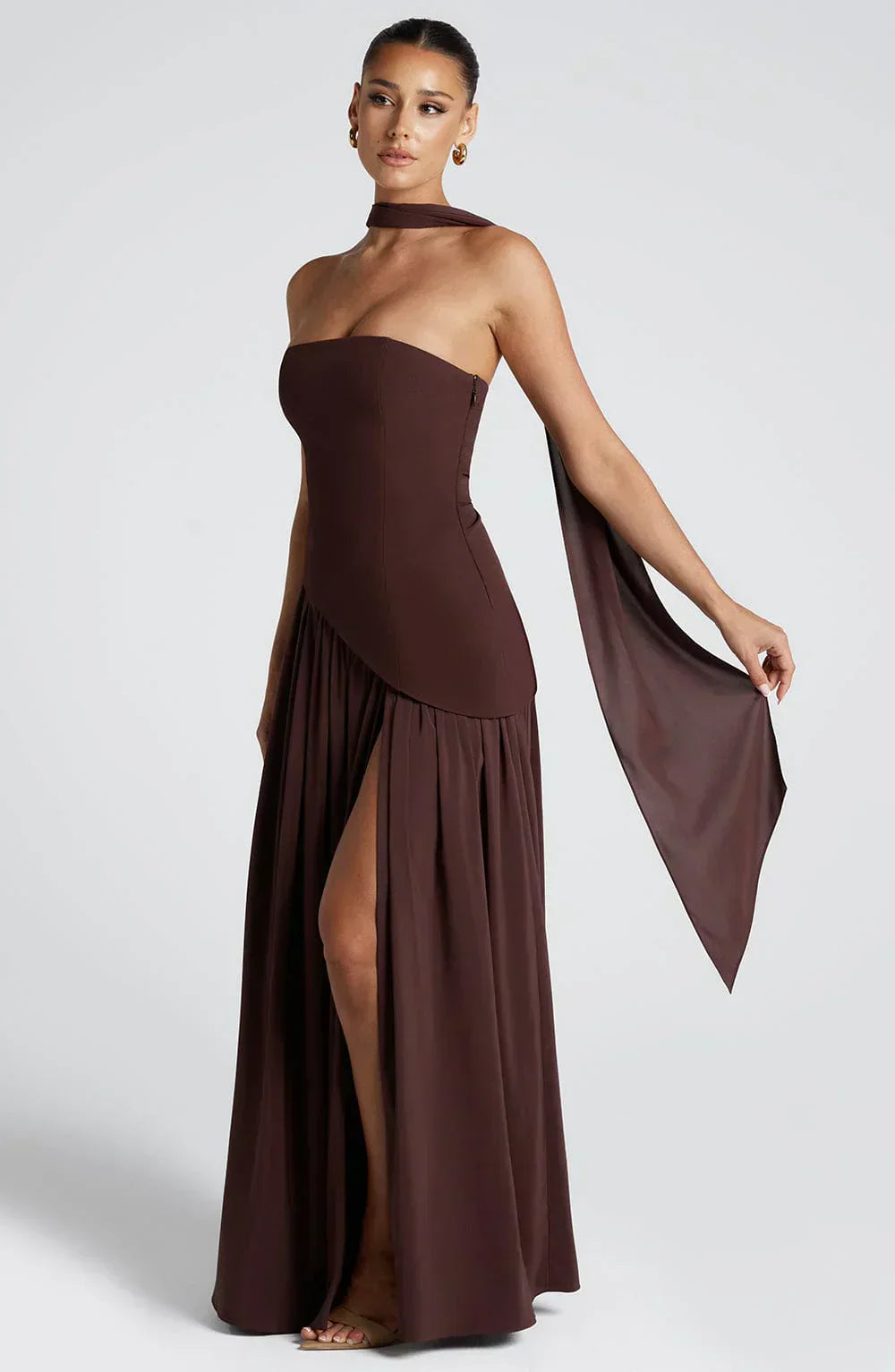 Elin | Kvinde Bryllupsgæst Kjole Asymmetrisk Maxi Elegant Snit
