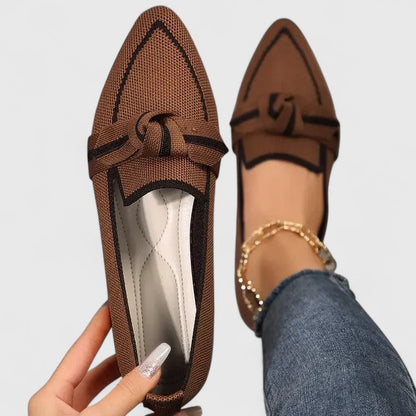 Elise | Elegante Kvinders Flade Sko med Knudedetalje