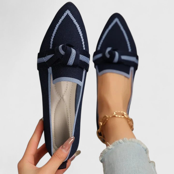 Elise | Elegante Kvinders Flade Sko med Knudedetalje