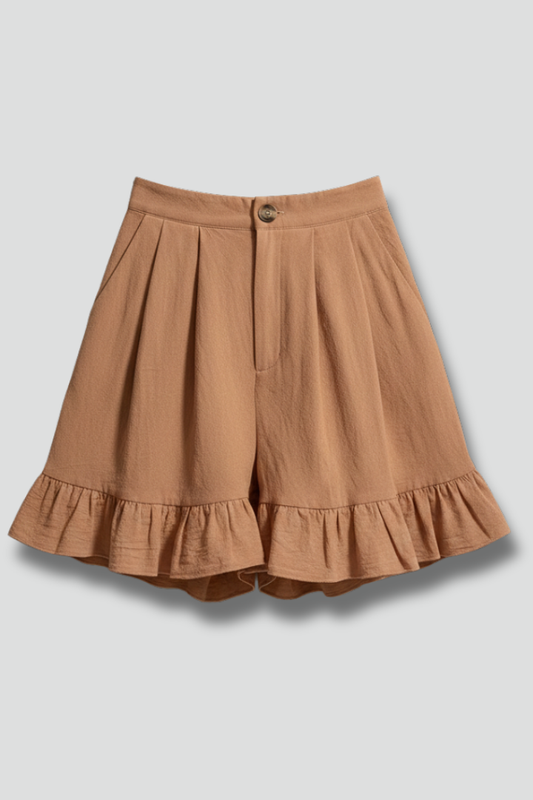 Esther | Dame Shorts Høj Talje Flæsekant