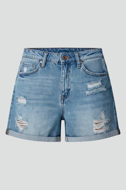 Freja | Dame Shorts Frynsekant Afslappet Pasform