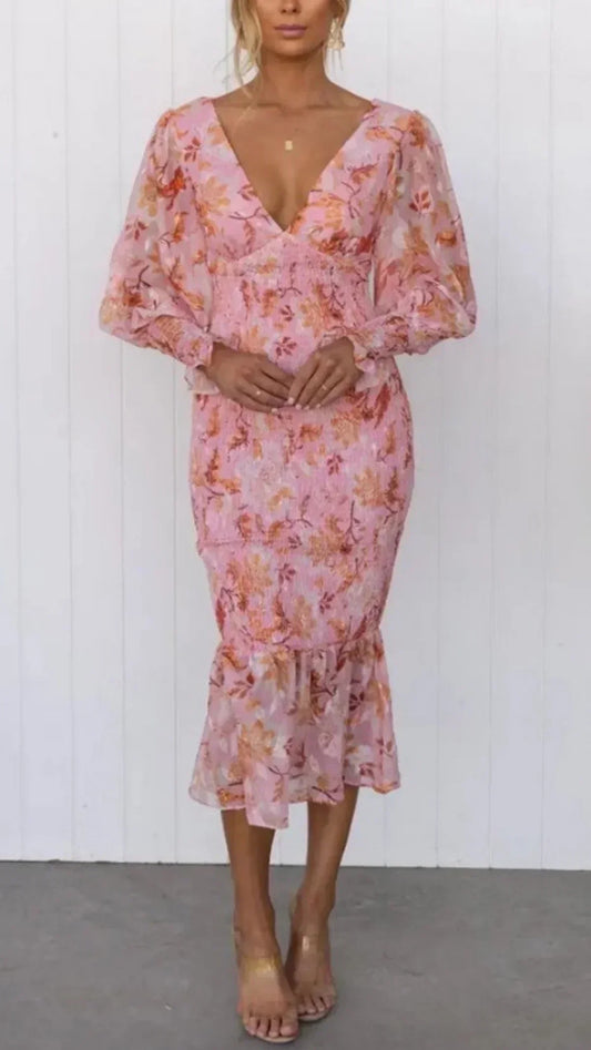 Gabrielle | Elegante Kvinder Blomstret Maxi Kjole