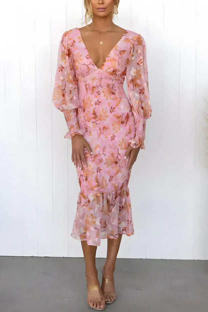 Gabrielle | Elegante Kvinder Blomstret Maxi Kjole