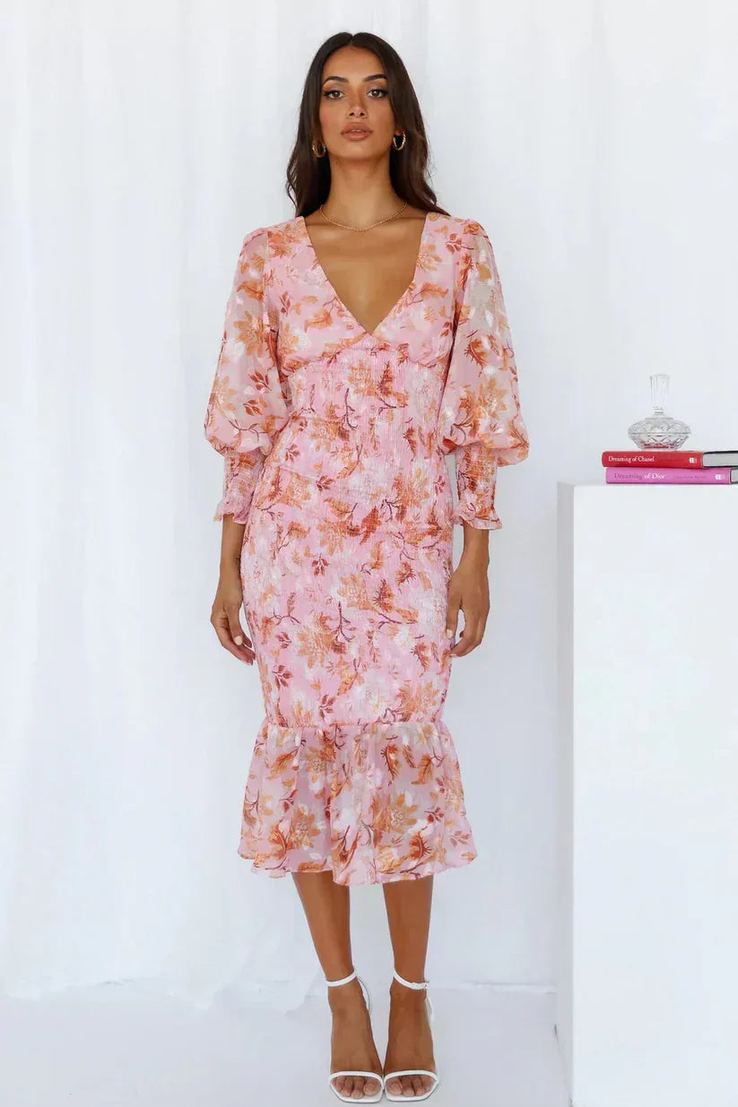 Gabrielle | Elegante Kvinder Blomstret Maxi Kjole