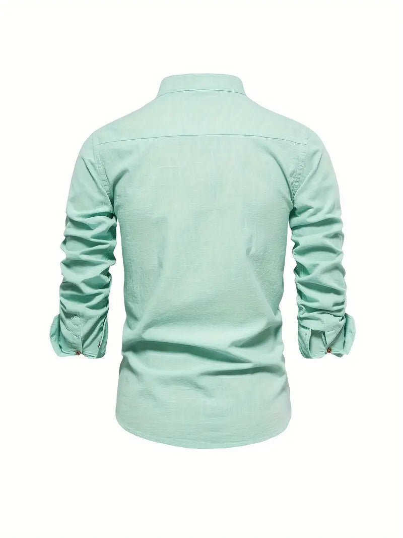 Gustav | Mænd Langærmet Skjorte Button-down Moderne Pasform