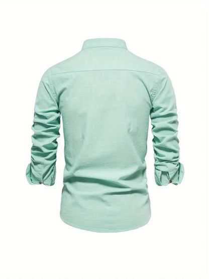 Gustav | Mænd Langærmet Skjorte Button-down Moderne Pasform