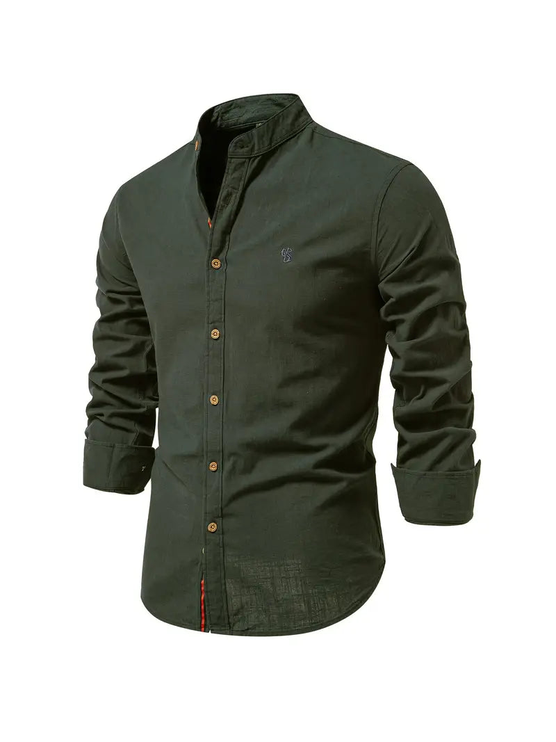 Gustav | Mænd Langærmet Skjorte Button-down Moderne Pasform