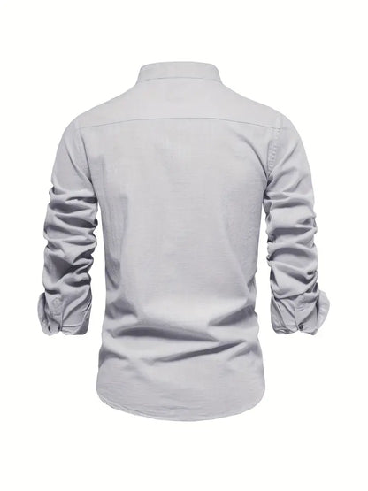 Gustav | Mænd Langærmet Skjorte Button-down Moderne Pasform