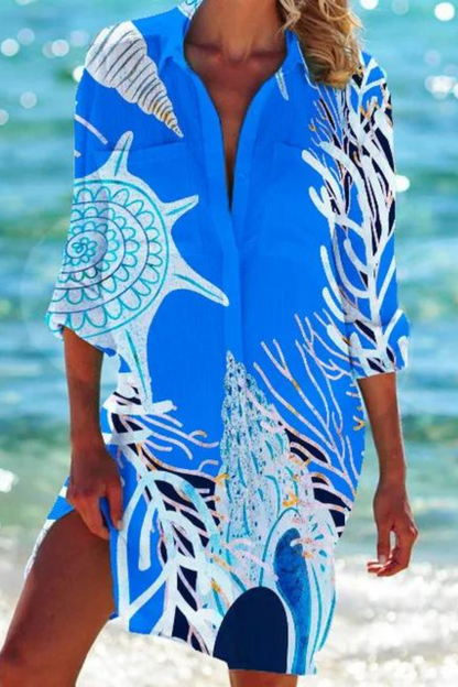 Heidi | Maritime Kvinder Sommerkjole og Toppe med Print