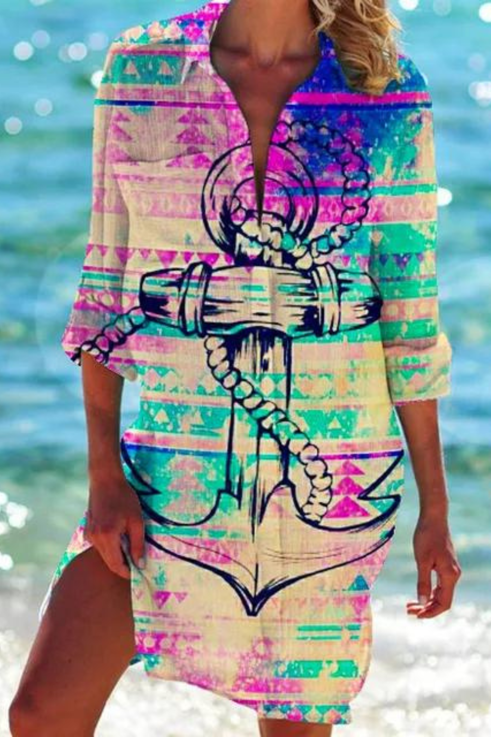 Heidi | Maritime Kvinder Sommerkjole og Toppe med Print