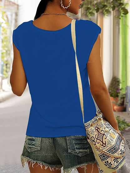 Inara | Afslappede Kvinders Sommer T-shirt med V-hals