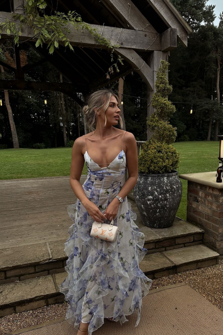 Isolde | Strålende Dame Bryllupsgæstekjole Blomster Maxi