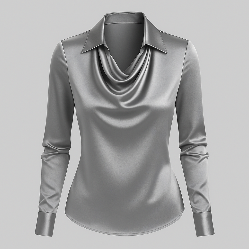 Kendra | Elegante Kvinder Satin Toppe Vandfaldsudskæring