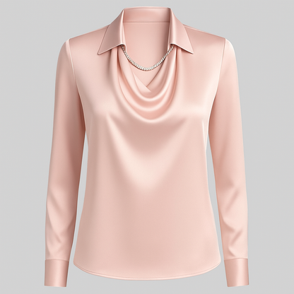 Kendra | Elegante Kvinder Satin Toppe Vandfaldsudskæring