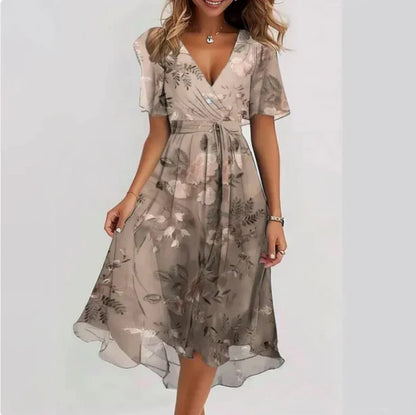 Klara | Kvinder Slå om kjole V udskæring Elegant Pasform