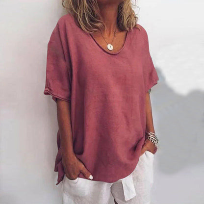 Kythira | Klassisk Kvinders Sommer Bluse med Løs Pasform