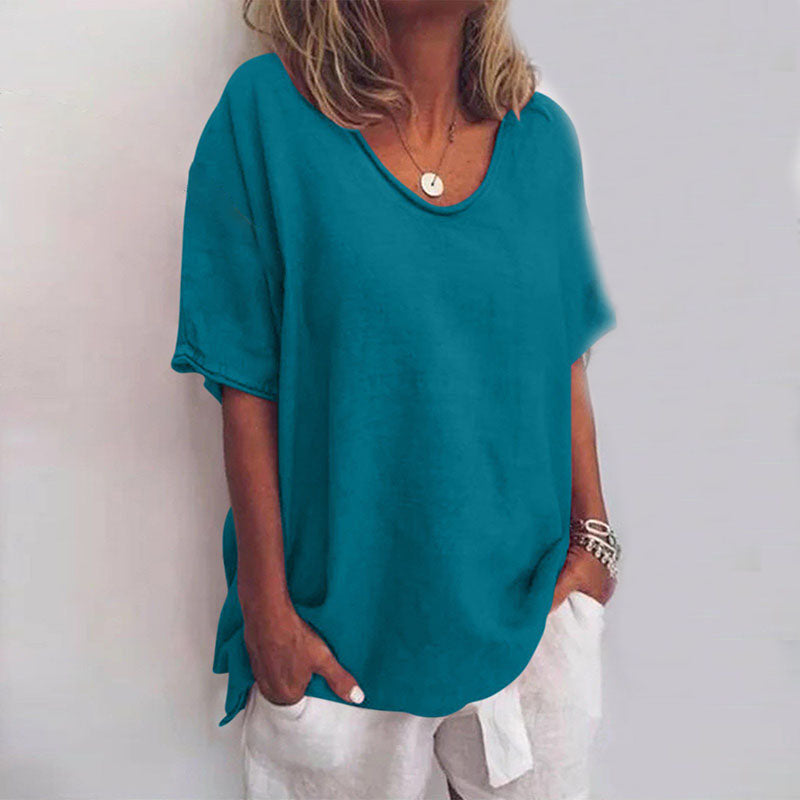 Kythira | Klassisk Kvinders Sommer Bluse med Løs Pasform