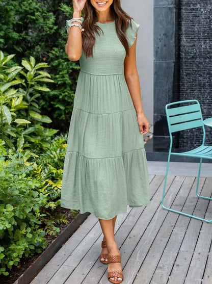 Lisette | Elegante Kvinder Midi Slankende Kjole