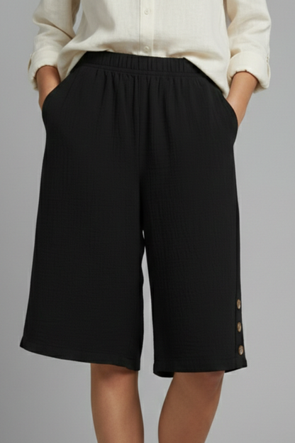Liva | Dame Shorts Elastisk Talje Vide Ben